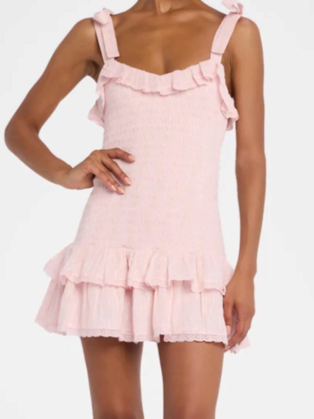 Rare! LoveShackFancy Women's size Small Sherina Cotton Mini Dress in Pink -S